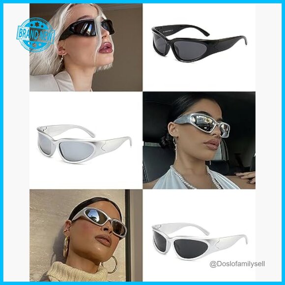 Y2K Polarized Wrap Sunglasses Retro Sport Shades Unisex Fashion Glasses main image 5